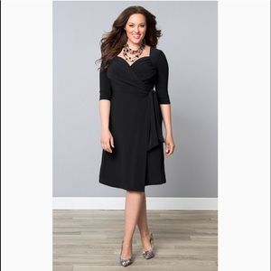 Kiyonna sweetheart wrap dress 1x Black Dress.